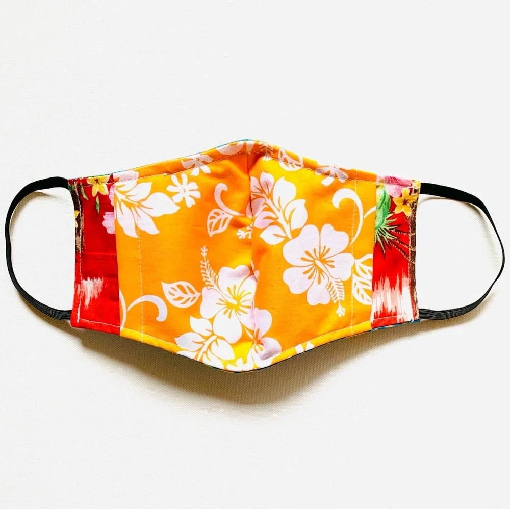 NEW Handmade Batik Hibiscus Dream Print Face Mask